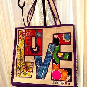 BRIGHTON LOVE CANVAS TOTE SHOPPERS SHOPPING BAG NWOT New